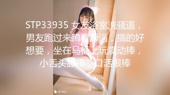 STP33935 女友浴室洗骚逼，男友跑过来蹲着舔逼，搞的好想要，坐在马桶上玩震动棒，小舌头舔JB，口活很棒